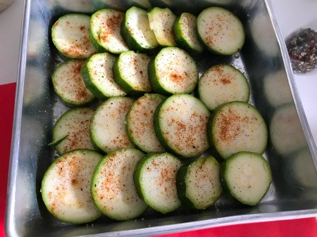 seasoned Zucchini in pan