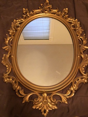 Value of a Bassett Wall Mirror - ornate gold painted frame wall mirror