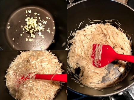 sauteing garlic & mushrooms