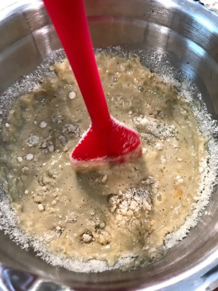 adding wet to dry ingredients