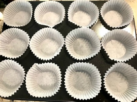 lining muffins tins