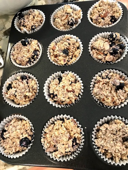 batter in lined baking tin
