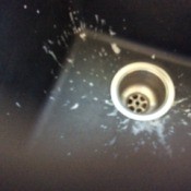 Drain Cleaner Damaged zFinish on Kitchen Sink - stains or bleached areas on sink