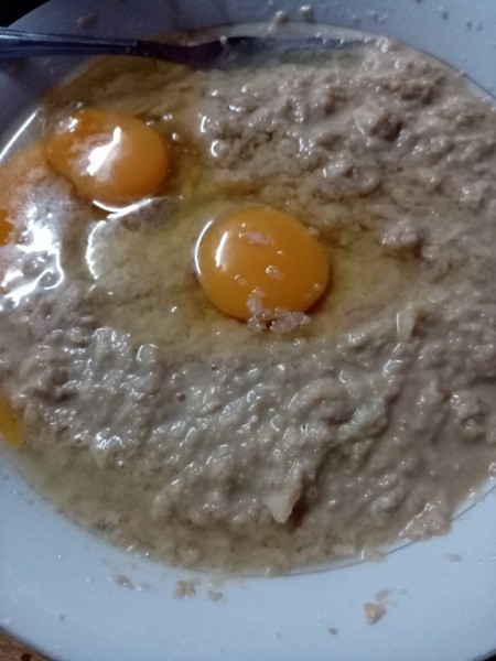 eggs added to batter