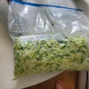 A bag of shredded zucchini.