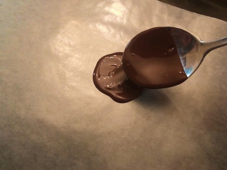 spooning Chocolate on wax paper