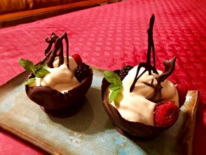 decorated Nice Cream in Chocolate Bowls