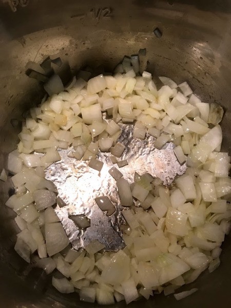 sautéing onion and garlic