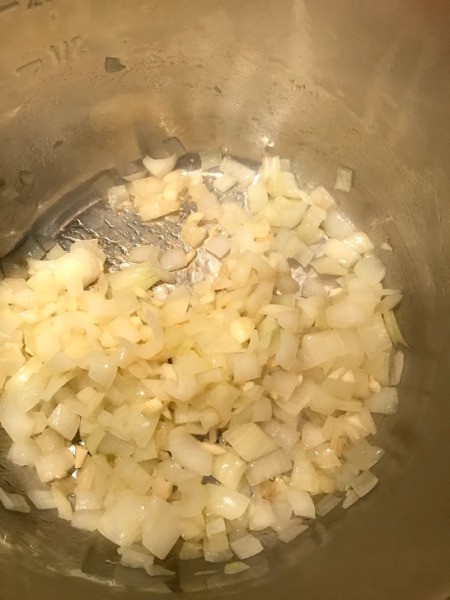sauteing onions and garlic