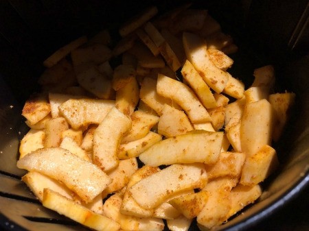 Acorn Squash Fries placed in Air Fryer