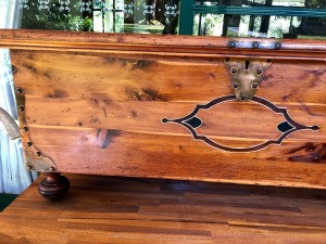 Value of a Lane Cedar Chest - chest with painted design on front