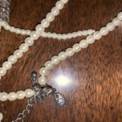 A vintage pearl necklace.