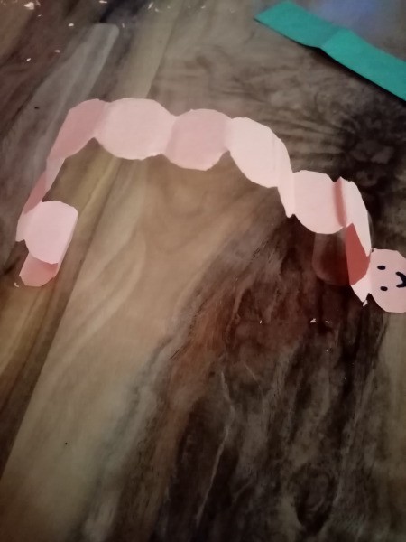 Making a Paper Worm Race Game - view from the side