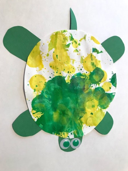 Personalized Turtle Wall Art Using Old Art - glue on the eyes