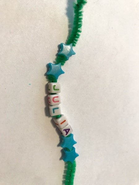 Personalized Turtle Wall Art Using Old Art - child's name on pipe cleaner