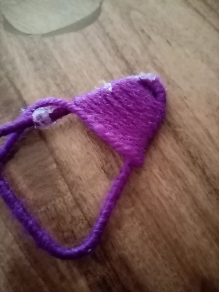 Paper Clip Earrings - wrap the triangle from side to side with yarn