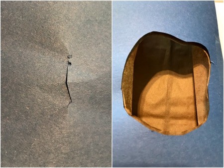 Feed the Monster Math Game - poke a hole in the bag and cut our a mouth