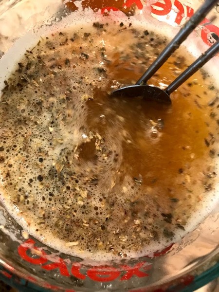 mixing cooking sauce