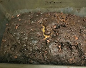 Chocolate Zucchini Bread in bread pan