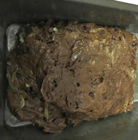 Chocolate Zucchini Bread in bread pan