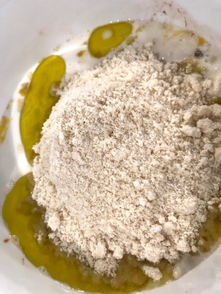 flour added to wet ingredients