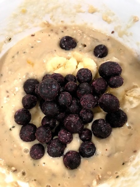 Blueberries & Bananas added to batter