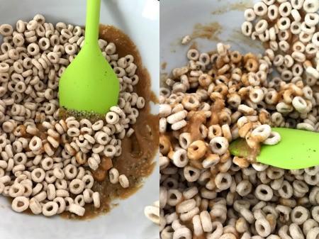 adding Cereal to mixture