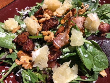 Grapefruit added to Bacon Walnut Salad