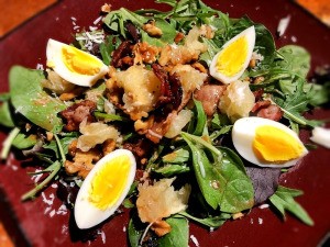 Grapefruit Bacon Walnut Salad on plate