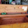 Value of a Lane Cedar Chest - chest open to show that there is a scissor action shallow compartment that operates with the lid