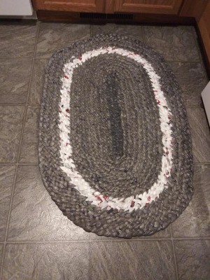 Recycled Plastic Bag Rugs and Bleacher Pads - oval rug