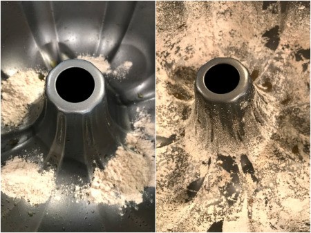 greasing flouring bundt pan