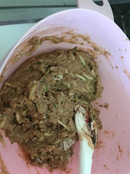 adding & mixing dry ingredients