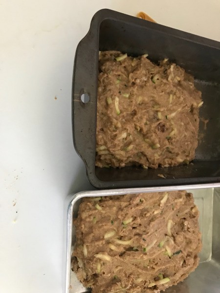 batter in bread pans