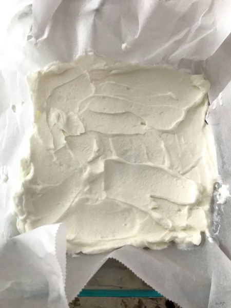 spread yogurt on parchment paper