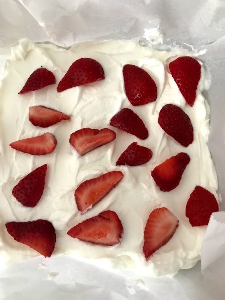 strawberries on yogurt