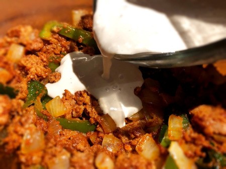 milk added to casserole