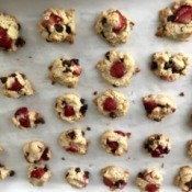 Bite Sized Strawberry Chocolate Chip Cookies