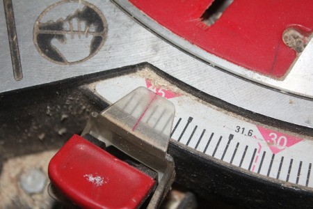 DYI Wine Bottle Holder - set the angle on your chop saw