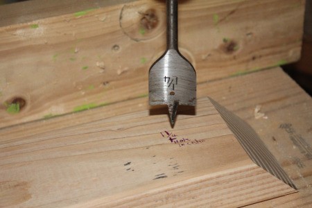 DYI Wine Bottle Holder - drill a
1 1/4 inch hole all the way through