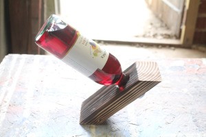 DYI Wine Bottle Holder - bottle inserted in the holder