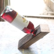 DYI Wine Bottle Holder - bottle inserted in the holder