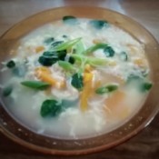 Cheesy Egg Drop Soup in bowl
