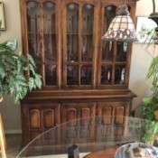 Value of a Vintage Ethan Allen Hutch/Buffet Cabinet - glass fronted buffet with hutch