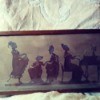 Identifying Framed Paper Cutout Silhouettes - woman playing a piano and others bowing and dancing