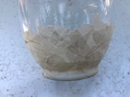 Masking Tape and Shoe Polish Vase - begin at the bottom and apply tape pieces overlapping as high as you like