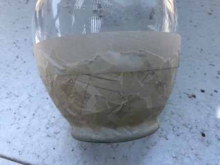 Masking Tape and Shoe Polish Vase - wrap a straight piece of tape at the top edge