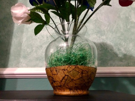 Masking Tape and Shoe Polish Vase - apply a coat of Mod Podge