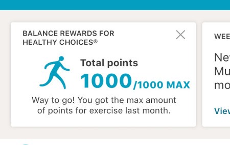 Points awarded for making healthy choices in an app.