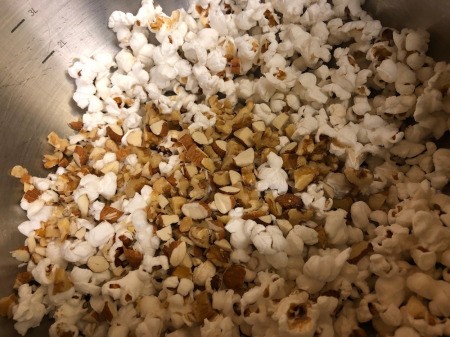 nuts added to popcorn